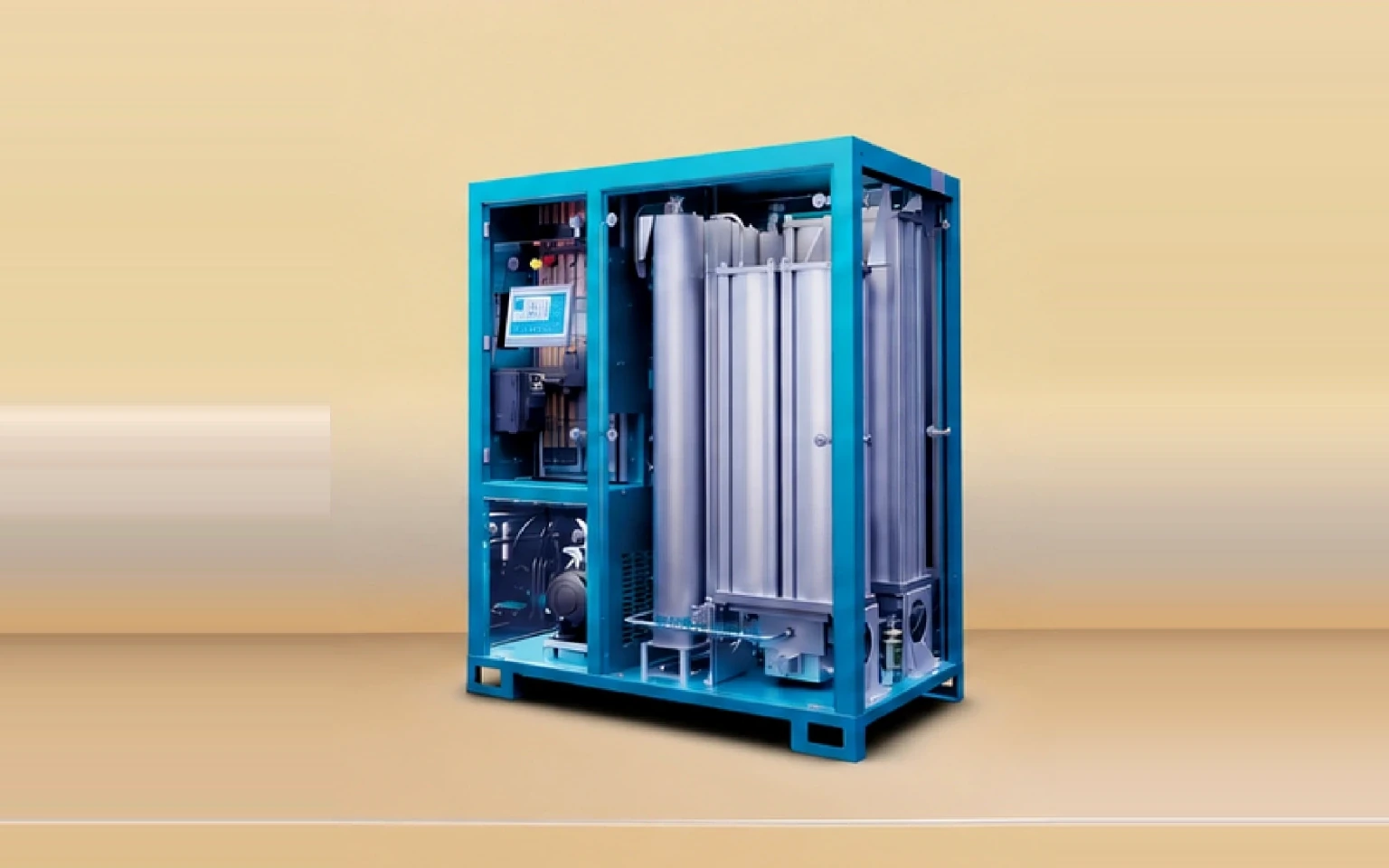 Compact on-site oxygen generator unit