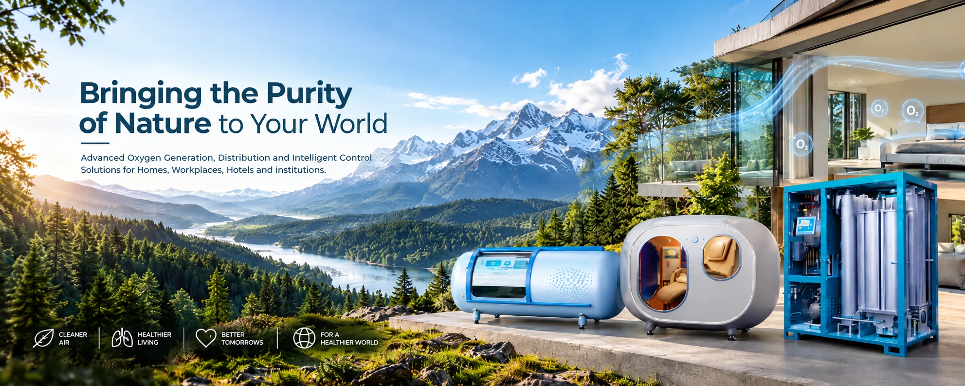 Bringing the purity of nature to your world: oxygen generation, distribution and intelligent control