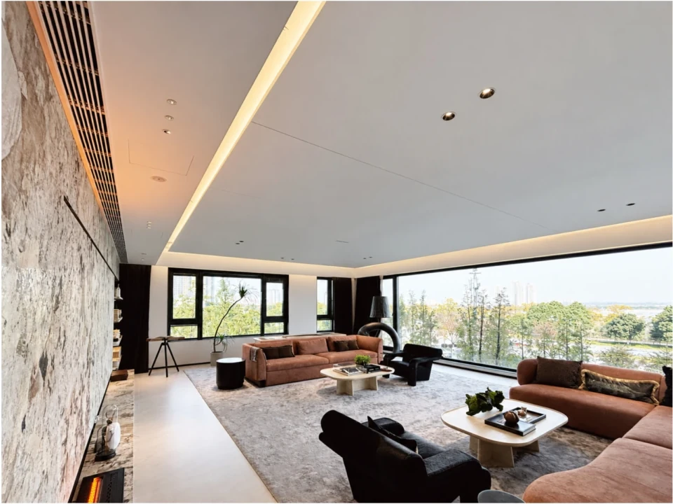 Villa lounge with concealed oxygen diffusion outlets